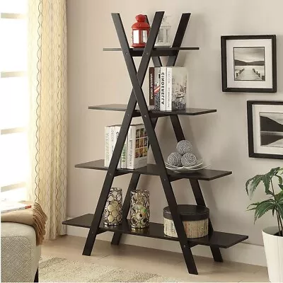 Modern A-Frame 4-Shelf Bookcase Bookshelf Display Shelves • $299