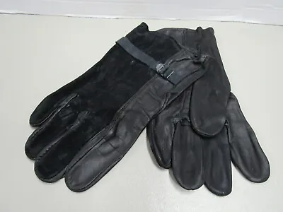 USGI Black Leather D3A Gloves Shell Cattlehide Size 5 NOS 1990 Suede Back • $29.95