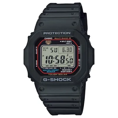 Casio G-Shock Men's Tough Solar Atomic Black Resin Sport 47mm Watch GWM5610-1 • $124.90