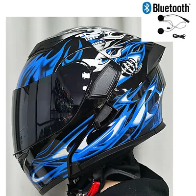 DOT Bluetooth Modular Motorcycle Helmet Flip UP Full Face Crash Helmet/Led Light • $119.77