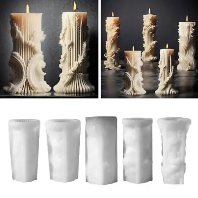 European Cylinder Silicone Mold DIY Minimalist Pillar Gift Candle Mold • £6.28