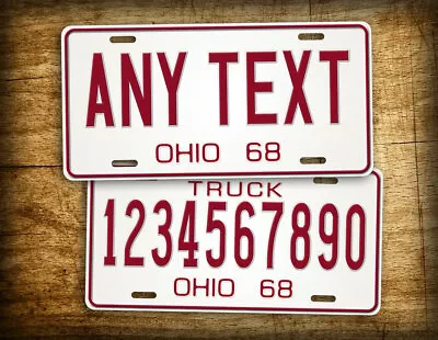 Vintage 1968 Novelty Ohio State License Plate OH Replica Personalized Text Tag • $19.25