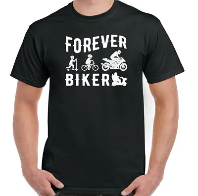 Biker T-Shirt Motorbike Motorcycle Mens Funny Bike Cycle Cafe Racer Top Forever • £10.99