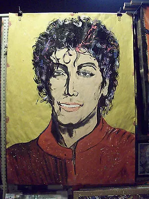 HUGE Original Painting IN The Raw Michael Jackson Music Beat It Billy Jean • $80