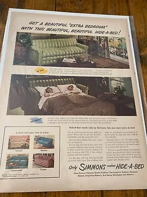 Vintage 1948 Simmons Hide A Bed Extra Bedroom Ad • $9.99