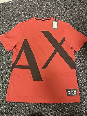 Genuine Brand New Mens Red Armani Exchange T-shirt. Size Small Slim With Tags • £20