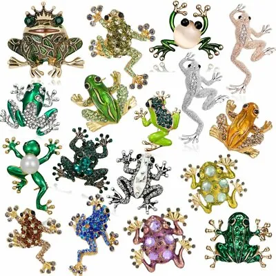 Animal Frog Crystal Rhinestone Enamel Brooch Pin Costume Party Jewelry Gift Hot • $1.47