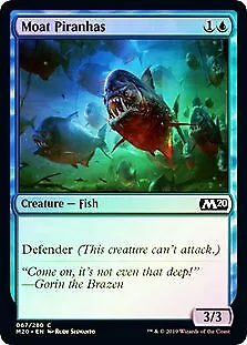 Moat Piranhas FOIL Core Set 2020 / M20 NM Blue Common MAGIC MTG CARD ABUGames • $1.19