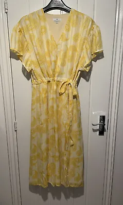 Ladies La Redoute Yellow Paisley Print Midaxi Dress Uk Size 10 Brand New • $32.82