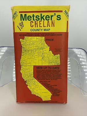 Metsker's Map Chelan County Washington 1980s The Sportsmen's Pocket Guide • $7.95