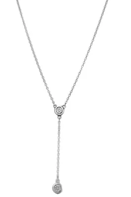 Tiffany & Co. Elsa Peretti Sterling Silver Diamonds By The Yard Necklace 16  • $899