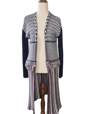 $40 • Buy Pull And Bear Medium Knit Long Duster Cardi Cardigan Long Sleeve Festival 