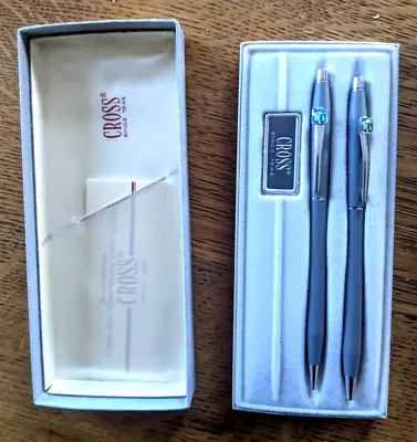 💎 Vintage Cross Quaker Oats Chrome Pen Set Grey 2101 Original Box 💎 • $9.99