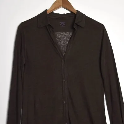 MAJESTIC FILATURES Linen Tunic Long Sleeve Shirt Dress Brown Size 1 XS • $50