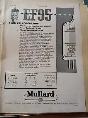 Kvc49  Ephemera 1953 Advert Mullard Ltd Ef95  • $3.35