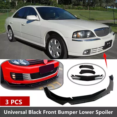 Universal Fit For 2000-2006 Lincoln LS Front Bumper Splitter Spoiler Lip Black • $57.97