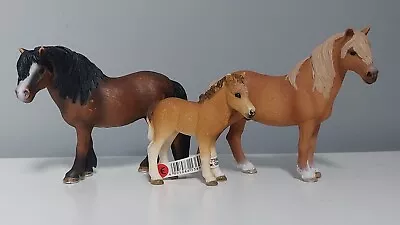 Schleich Dartmoor Pony Family Stallion 13692 Mare 13651 Foal 13691 RARE RETIRED • £24.95