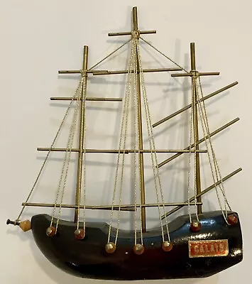 FREE SHIP; Vintage WoodMetal & String Model 3 Mass Sailing Ship Boat “CALAIS” • $19.99