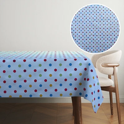 £4.95 • Buy Polka Dot Multi Designer Table Cloth Wipe Clean Vinyl Table PVC Cover Protector