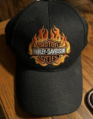 Vintage Y2K Harley Davidson Flame Snapback Hat Cap • $40
