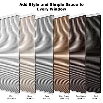 Blackout Honeycomb Blinds For Window Cordless Cellular Shades-Six Colors • $26.99