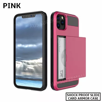 $7.49 • Buy New IPhone 12 Mini Pro Max 11 X XR XS 8 7 6 SE Plus Slide Armor Case Card Holder