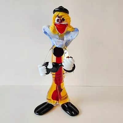 Vintage Hand Blown Murano Multicoloured Glass Clown 9  High • £28