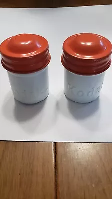 Vintage Kodak FilmCanisters Orange&White No Dents Great Shap Inside&out Lot Of 2 • $10