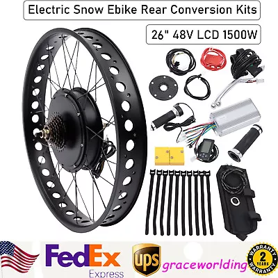 Ebike Fat Tire Bicycle Rear Hub Motor Conversion Snow Wheel Kit For 26 48V 1500W • $314