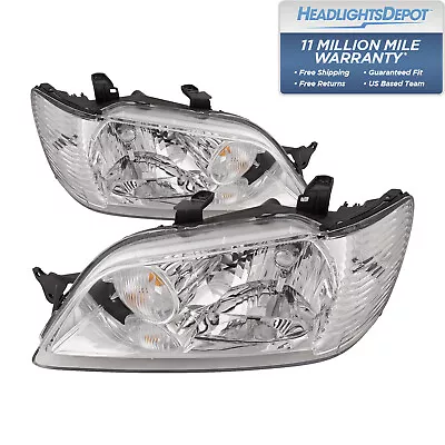 Headlights Chrome Halogen Pair Left Right Set Fits 02-2003 Mitsubishi Lancer • $130.99