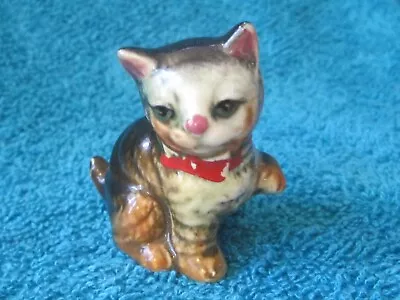 Vintage Ceramic “Cat” Miniature Figurine 2'  Paw Up • $6