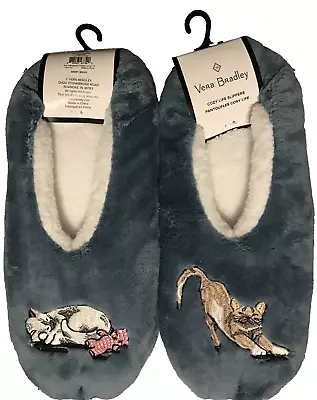 Vera Bradley Cat's Meow  Fleece Slippers Size 9/10 Large New • $33.15