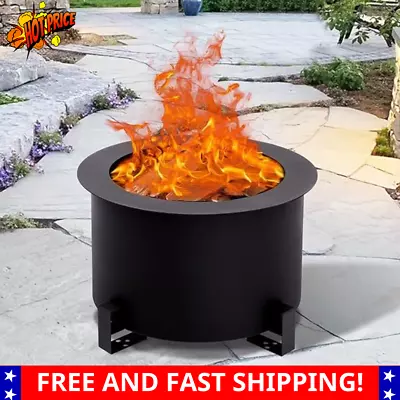 Smokeless Fire Pit Outdoor Wood Burning 21.5 Inch Steel Double Flame Fire Pit L • $65.99