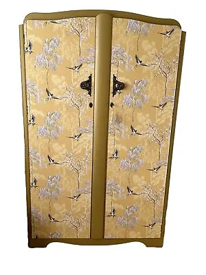Vintage Double Wardrobe In A Stunning Oriental Japanese Garden Style • £650