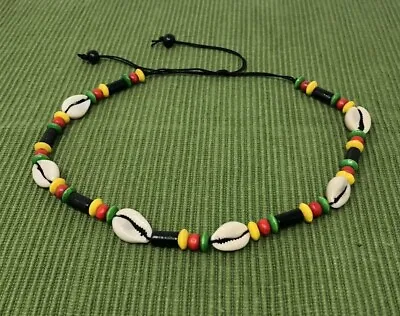 Rasta Necklace Puka Sea Shell Necklace Surfer Choker Shell Necklace Cowry Shell • $14.95