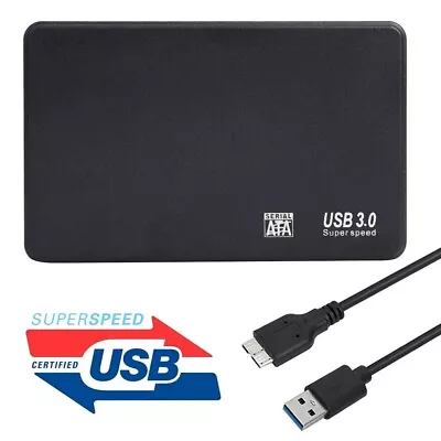 USB 3.0 SATA External Hard Drive Case 2.5 Inch Enclosure Caddy HDD SSD PS5 XBOX • £4.19