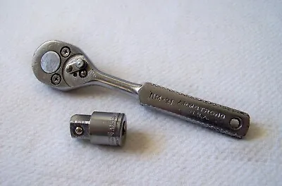 Vintage ARMSTRONG NM-91 U.S.A. Small 1/4  Ratchet Wrench W/3/8  Drive Adapter • $24.75