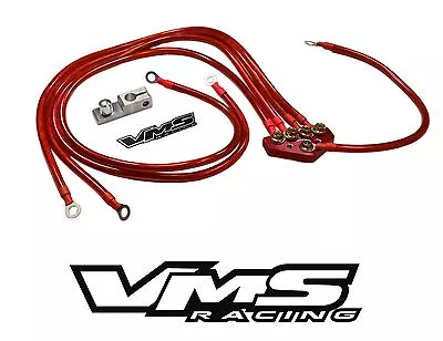 Red Vms Racing Universal 5-point 10mm Ground Wire System Kit For Honda Vehicles • $42.88