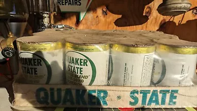 Vintage Quaker State Motor Oil Can Metal Quart Can Original NOS FULL CASE • $250