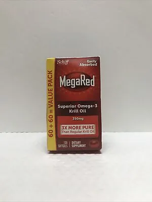 $19.50 • Buy Schiff MegaRed Superior Omega-3 Krill Oil - 120 Softgels Exp: 05/2023