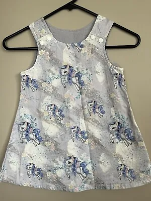 $8.95 • Buy Girls Handmade Unicorn Dress Size 3 Child’s Sleeveless Vintage Inspired Dress