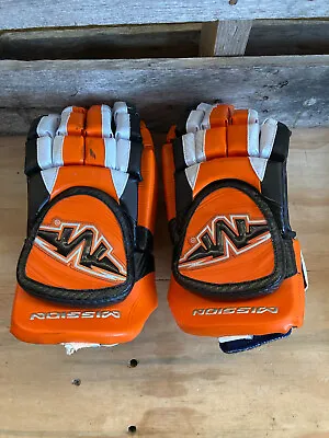 Mission Hockey Gloves - Wicked 3 - Orange - 15  Adult - AFLt Thumbs - Roller • $49.99