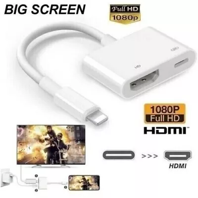 8 Pin To HDMI Digital TV AV Adapter Cable For IPad IPhone 7 8 XR 11 12 13 14 Pro • £6.47