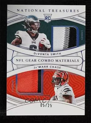 2021 National Treasures Silver 5/25 Devonta Smith Ja'Marr Chase Rookie Patch RC • $5.50