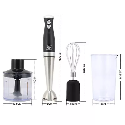 PRINCESS Electric Hand Blender Set Food Processor Mixer Whisk & Chopper Bowl • £29.99