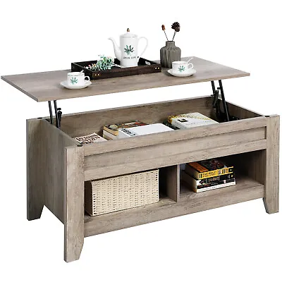 Lift Top Coffee Table W/Hidden Storage Compartment Open Shelf For Living Room • $99.99