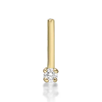 20 Gauge 0.01 Carat Lab Grown Diamond L-Shaped Nose Ring In 14K Yellow Gold • $39.99