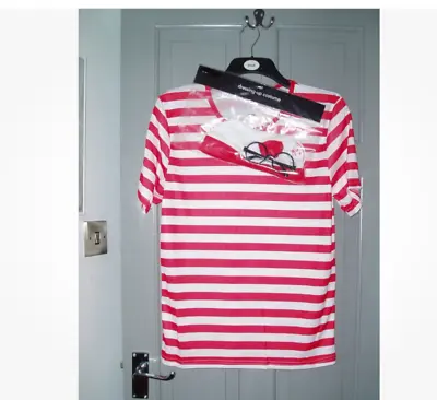 Wheres Wally Size 10-12 Mens Small Womens Fancydress Costumes Unisex Ladies • £10.50