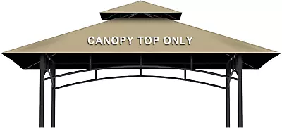 5' X 8' Grill Gazebo Replacement Canopy Roof OnlyWaterproof Double Tiered Shelt • $46.31