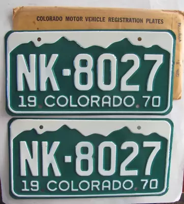 1970 Colorado Car License Plates PAIR IN WRAPPER • $37.50